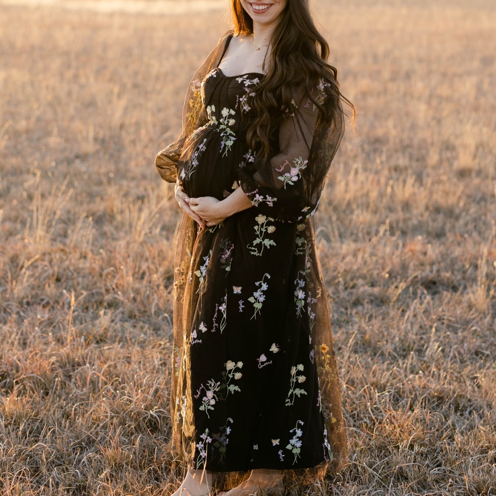 Elegant Black Floral Dress